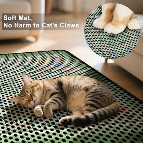 Cat Litter Mat 26.8"x46.5" Double Layer Waterproof Litter Box Mat Washable Litter Trapping Mat