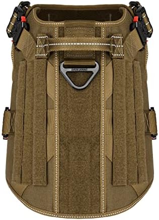 ICEFANG Tactical Dog Harness for X-Large Dogs,Full Metal Buckles Dog Vest