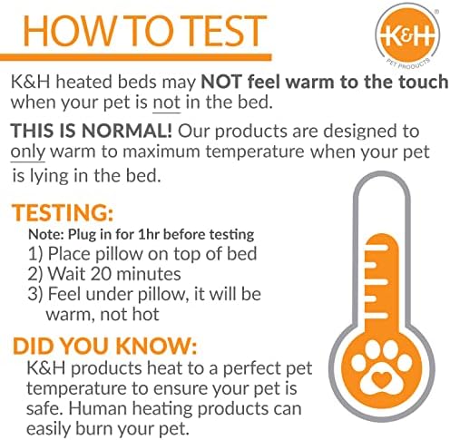 K&H Pet Products Thermo-Kitty Bed Deluxe Heated Cat Bed for Large Kitties - Indoor Heated Pet Bed for Dogs & Cats, Covered Cave Pet Tent, Machine Washable, Safety Listed - Large 20in Tan/Leopard