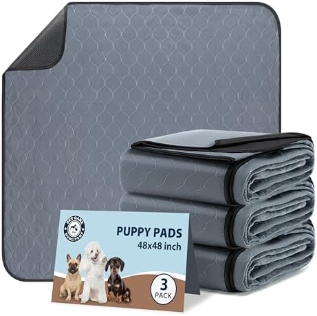 Bunlitent Washable Pee Pads for Dogs 48" x 48", Reusable Puppy Pads 3 Pack