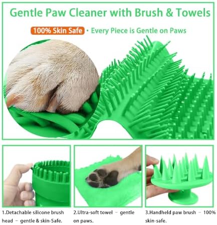 Dog Paw Cleaner Cup with Detachable Top Brush for Small-Medium Dogs