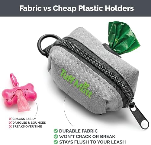 Tuff Mutt Dog Poop Bag Holder for Leashes with Velcro Attachment