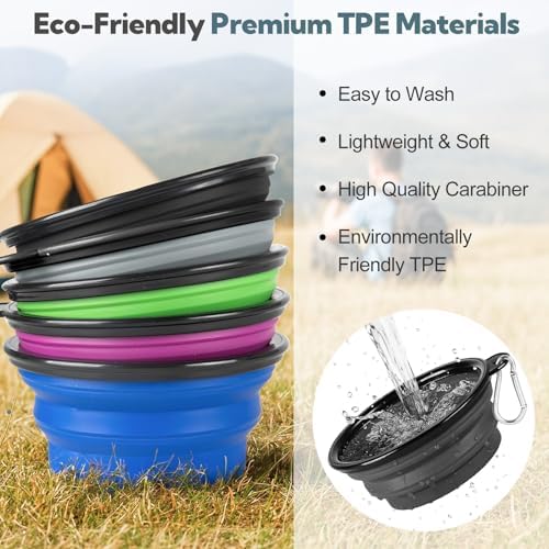 Collapsible Dog Bowl for Travel,2-Pack 12oz Pet Portable Water Food Bowls