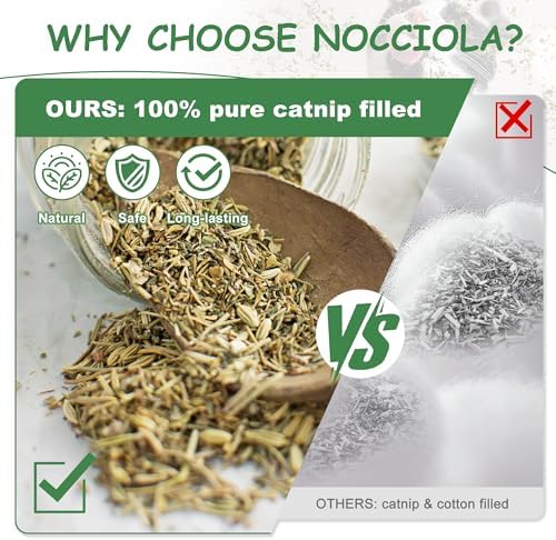 Nocciola 3 Pack Catnip Toys for Cats, Funny Cat Toys Filled with 100% Pure Organic Catnip, Safe Kitten Teething Chew and Kicker Toys