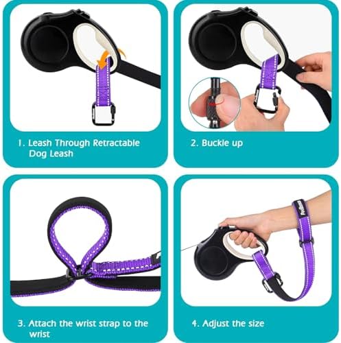 PetBonus Dog Leash Wrist Strap with Lockable Clip for Dog Retractable Leash