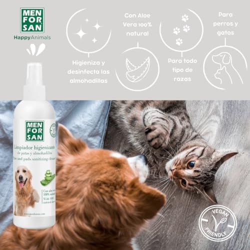 MENFORSAN Paw and Pad Cleaner 125ml with 100% Natural Aloe Vera
