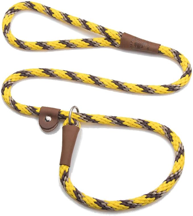 Mendota Pet Slip Leash - Dog Lead and Collar Combo - Made in The USA - Harvest, 1/2 in x 4 ft - for Large Breeds