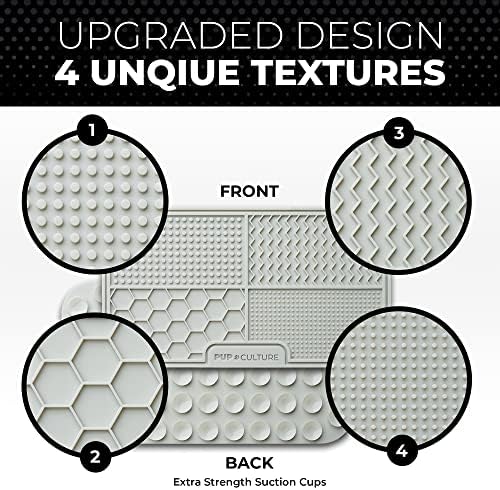 Pup Culture Dog Lick Mat for Dogs, Feeding Pad for Anxious Pets Plus 4 Different Puzzles for Mental Stimulation for Dogs - Supports Mental, Dental, and Digestive Health, Bite Resistant and Heavy Duty