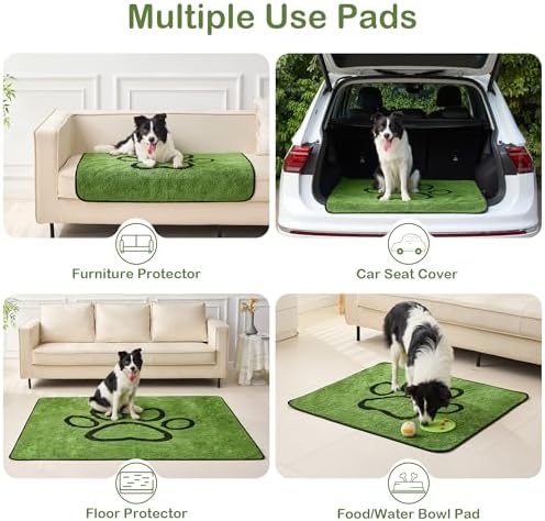 Qeils Reusable Dog Pee Pads, Washable Puppy Pads, Leak-Proof 24"x36" 2 Pack