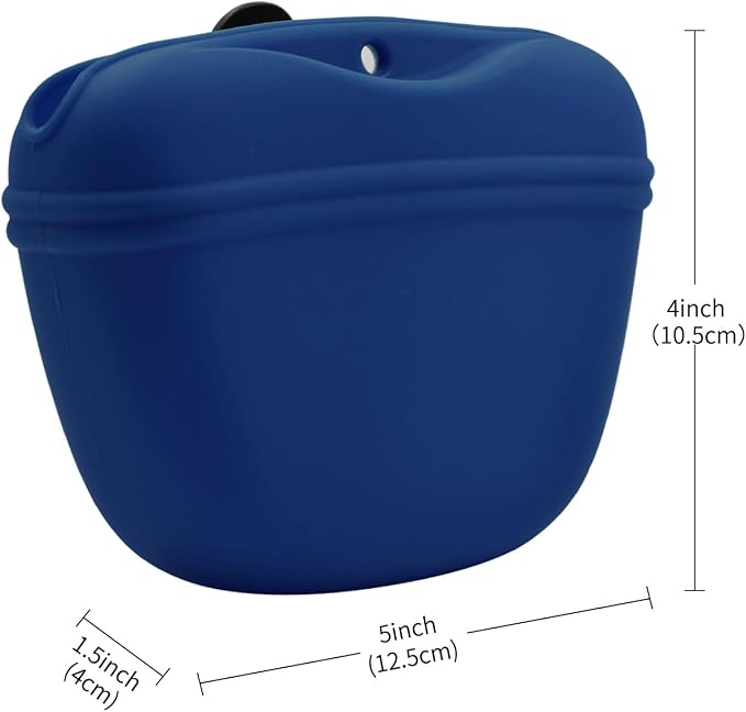 AUDWUD Silicone Dog Treat Pouch with Clicker Magnetic Closure Secure Clip | Upgraded clip keeps your treat pouch secure during training.Magnetic closure allows fast one hand access.Includes dog click