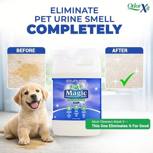 OdorXit Magic Air Odor Neutralizer Spray, Powerful Dog & Cat Urine Odor Neutralizer, Safe Air Refresher for Home, Safe Odor Absorber for Pet, Closet & Any Strong Odor Remover, 64oz