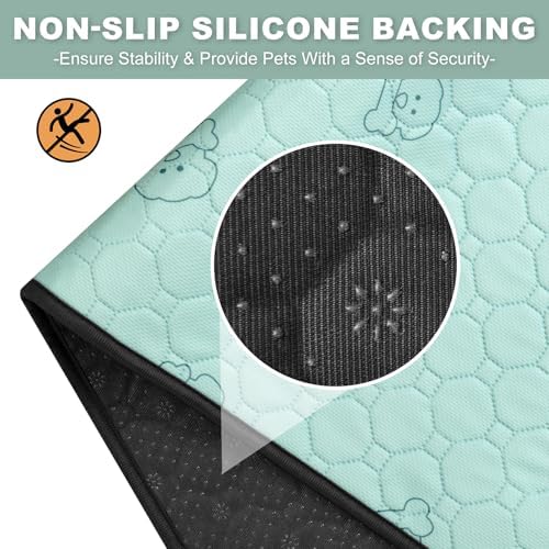 Washable Pee Pads for Dogs 1 Pack, Reusable Waterproof Leak-Proof Puppy Training Pads, Super Absorbent Non-Slip Dog Whelping Pads for Crate, Playpen, Bed & Floor (72"x72" Green)
