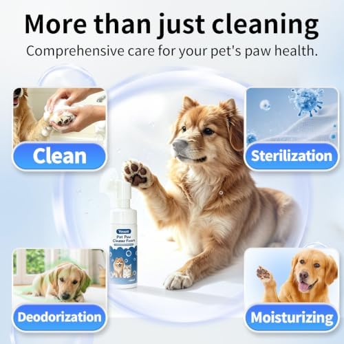 Cat & Dog Paw Cleaner, Clean Paw, No Rinse Foam Cleaner with Brush, 5 fl oz