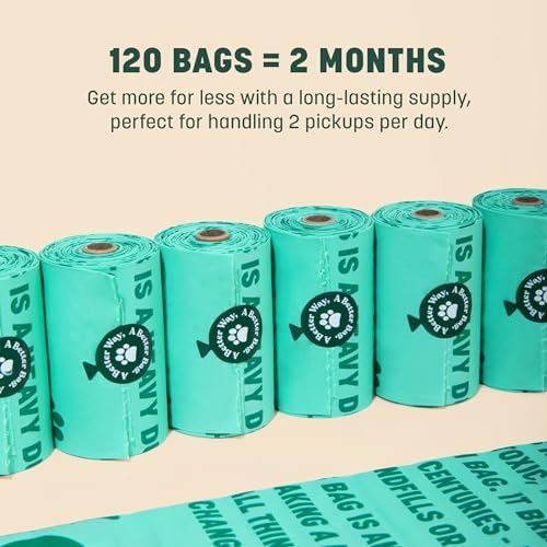 HoldOn Dog Poop Bags Rolls - 120 Bags, Unscented