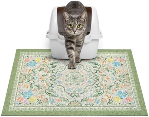 Glittme Cat Litter Mat, 24"x15" Non-Slip Washable Trapping Mat for Cats