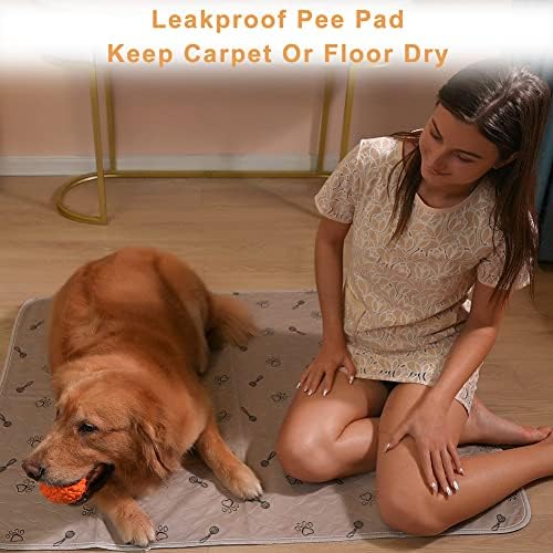 Peepeego 2Pack Pee Pads Washable 36”x48 +Free Dog Comb, Waterproof Rugs Non Slip