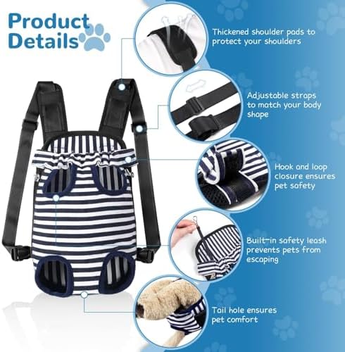 YUDODO Pet Dog Carrier Backpack Adjustable Front Carrier for Small Dog Cat