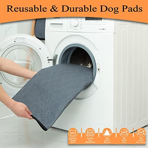 Bunlitent Washable Pee Pads for Dogs, 83'' Diagonal Octagon, 2 Pack, Grey