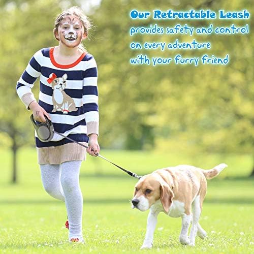 Heavy Duty Retractable Dog Leash-16ft Strong & Durable Walking Leash for S to L Dogs up to 45/115 lbs, Upgraded Lock System, Non Slip Grip, Tangle Free (Grey, Small/Medium)