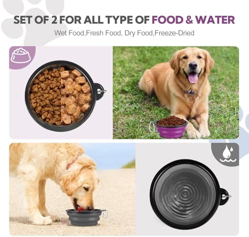 Collapsible Dog Bowl Large 34oz, Travel Dog Water Bowl Portable