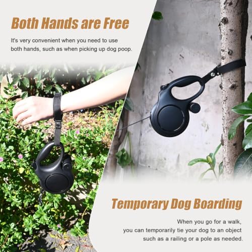 Retractable Dog Leash 26ft for Medium Large Dogs, Black