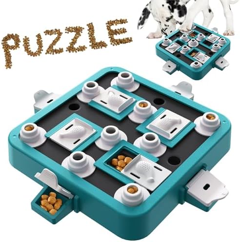 Dog Puzzle Toy Mental Stimulation - Level 3 in 1 Dogs Food Feeder Puzzle, Dog Treat Puzzle Feeder (Advanced-Mars Green Board)