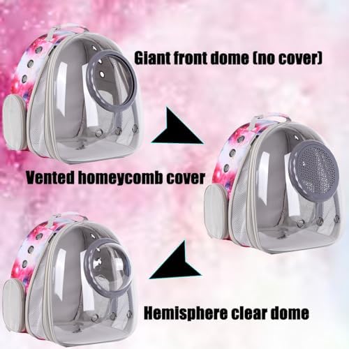 Cat Carrier Backpack Galaxy Front Expandable Large Cat Backpack Bubble - Pet Carrier Backpack for Small Dogs Fit up to 20 lbs Travel Hiking Camping Carrying Bag (Front Expandable-Galaxy Pink)
