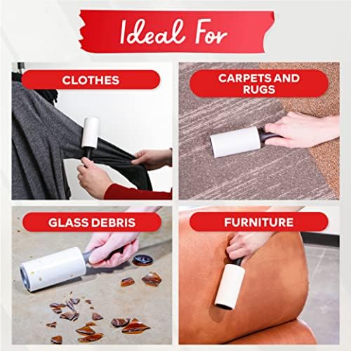 XFasten Lint Rollers for Pet Hair - Extra Sticky (900 Sheets/10 Refills/2 Upgrade Handles) Heavy Duty Portable Lint Remover Brush for Clothes, Dog Cat Furniture