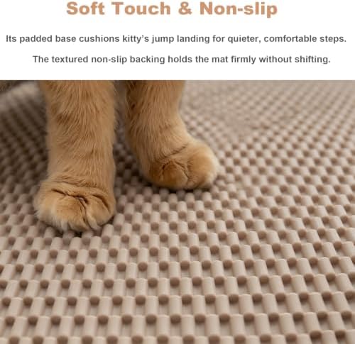 Cat Litter Mat, 23" x 17" Trap Mat for Litter Box, Cut‑to‑Fit for Any Space