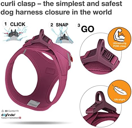 Vest Harness curli Clasp Air-Mesh Ruby S