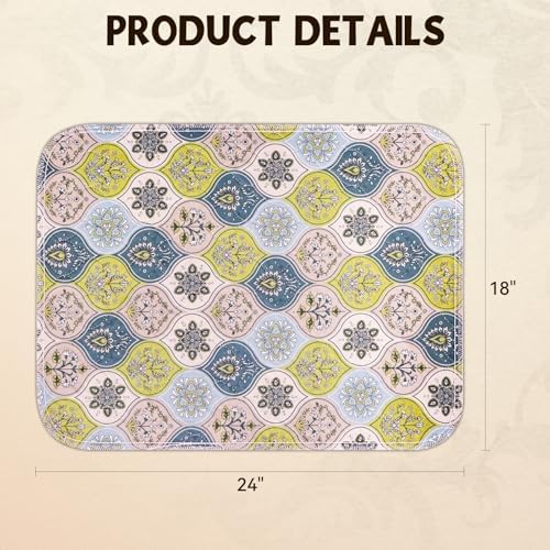 Washable Pee Pads for Dogs, Stylish Absorbent Reusable Training Dog Pads, Non-Slip and Leak-Proof Puppy Pads, Potty Pads for Crates, Whelping, Playpen, Bed and Floors (Cream/Multi, 18" x 24" 4PACK)