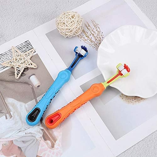 Orgrimmar 2 Pcs 3-Sided Pet Toothbrush Dog Cat Mouth Dental Teeth Care