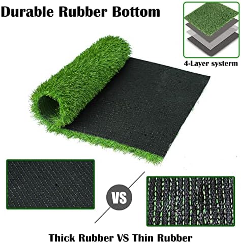 GLOBREEN Fake Grass Pad for Dogs Potty, 19" x 29" Pets Puppy Artificial Turf Pee Pads, Thick & High Drainage for Indoor Outdoor Use