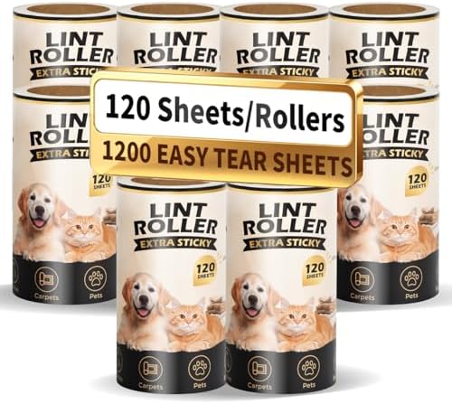 Extra Sticky Lint Roller Refills for Pet Hair Removal, 10 Rolls