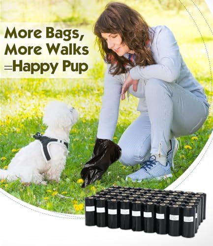 Biodegradable Dog Poop Bags Rolls 1080 Count - Strong Leak Proof - Scented