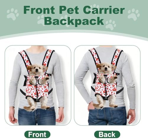 Front Pet Carrier Backpack for Small Dogs/Cats Up to 15.4-20.9lbs, Adjustable Breathable Dog Carrying Backpack, Extra Large, (Grey, 1 Pcs) Intended for Hiking/Camping/Traveling