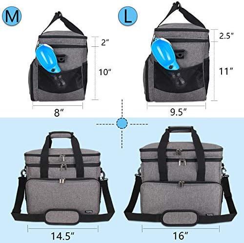 Teamoy 2 Layer Dog Travel Bag, Pet Supplies Weekend Tote Organizer, Gray