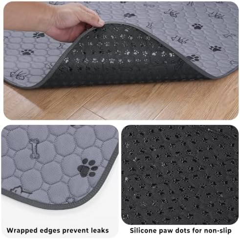 Sunheir Washable Pee Pads for Dogs, 2 Pack 36” x 41” Waterproof Puppy Pads