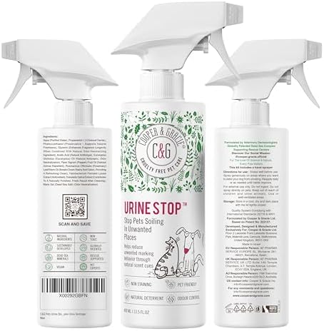 Cooper and Gracie Urine Stop Spray for Pets Odor Neutralizer Training Aid