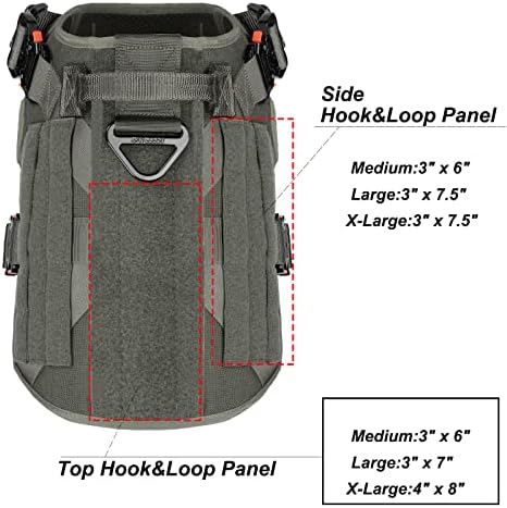 ICEFANG Tactical Dog Harness for Large Dogs,Full Metal Buckles Dog Vest