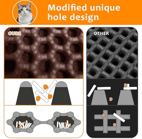 22"x30" Cat Litter Mat, EVA & Fabric Double Layer Design Waterproof Bottom Cat Litter Mat, Anti-slip Litter Box Mat, Easy To Catch Pet Litter, Easier To Clean, Washable, Soft on Paws, Brown