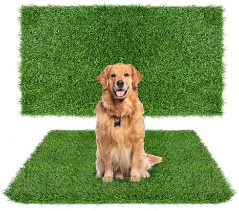 GLOBREEN Thick Artificial Grass Pee Pads for Large Dogs, 45" x 32" Puppy Pets Fake Turf Grass Patch Potty Training, High Drainage