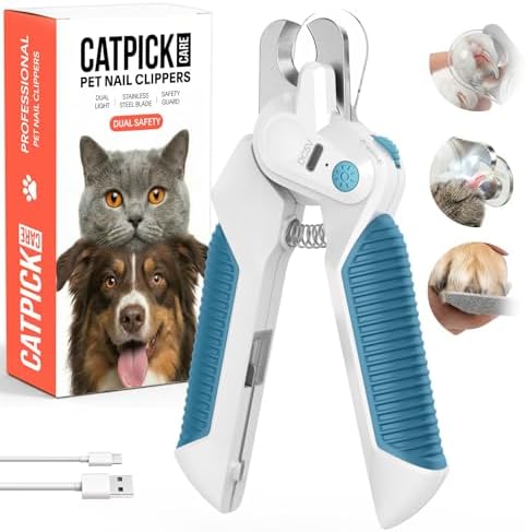 Dog Nail Clippers with LED Light: for Medium to Large Dogs Multi Blue