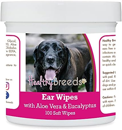 Healthy Breeds Mastador Ear Cleaning Wipes with Aloe & Eucalyptus for Dogs 100 Count