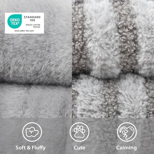Washable Round Cat Bed Soft Corduroy Fleece Puppy Bed