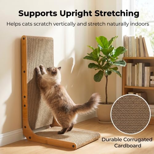 PatiencET L Shape Cat Scratcher, 26 Inch Cardboard Scratch Pad