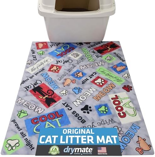 Drymate Cat Litter Box Mat, Litter Trapping Mat, Multicolor, 20x28
