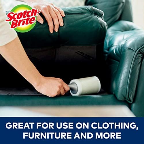 Scotch-Brite 50% Stickier Lint Roller Works Great On Pet Hair 6 Rollers 48 Sheets per Roller 288 Sheets Total (Packaging May Vary) (Pack of 2)