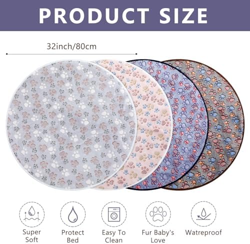 4 Pack Washable Whelping Pad Whelping Supplies Absorbent Reusable Puppy Training Pads Reusable Dog Mat for Floor Non Slip Washable Pee Mat for Dogs(Fresh Color,32 Inch)