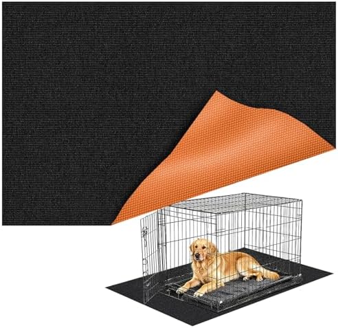 Mat for Under Dog Crate Washable Dog Crate Mat Pet Mats for Floor Waterproof Dog Mat Non-Slip Pads for Kennel Training Protect Floors (47" x 31.5" x 0.22")
